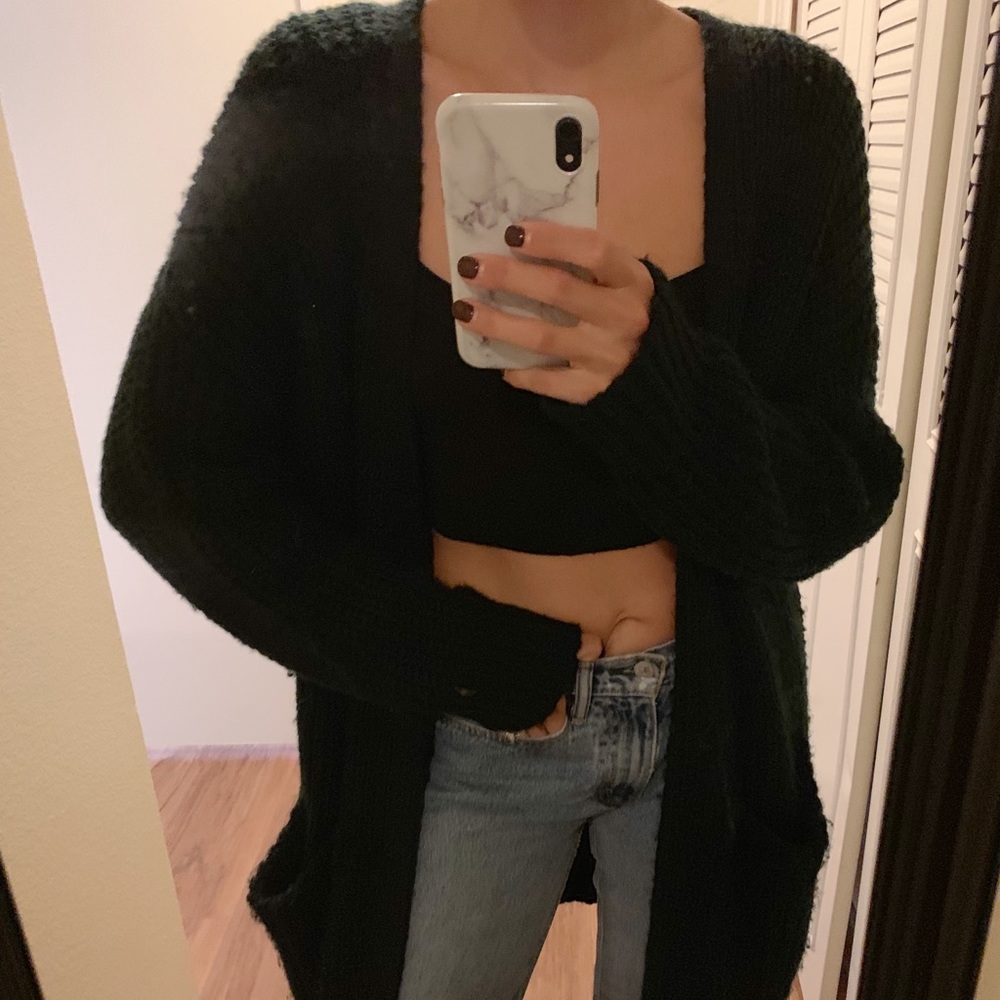 Long line knit cardigan